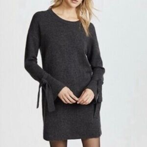Madewell | Women’s grey 100% merino wool tie bell sleeve sweater dress, size L
